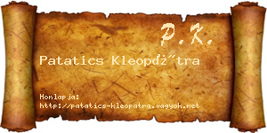Patatics Kleopátra névjegykártya